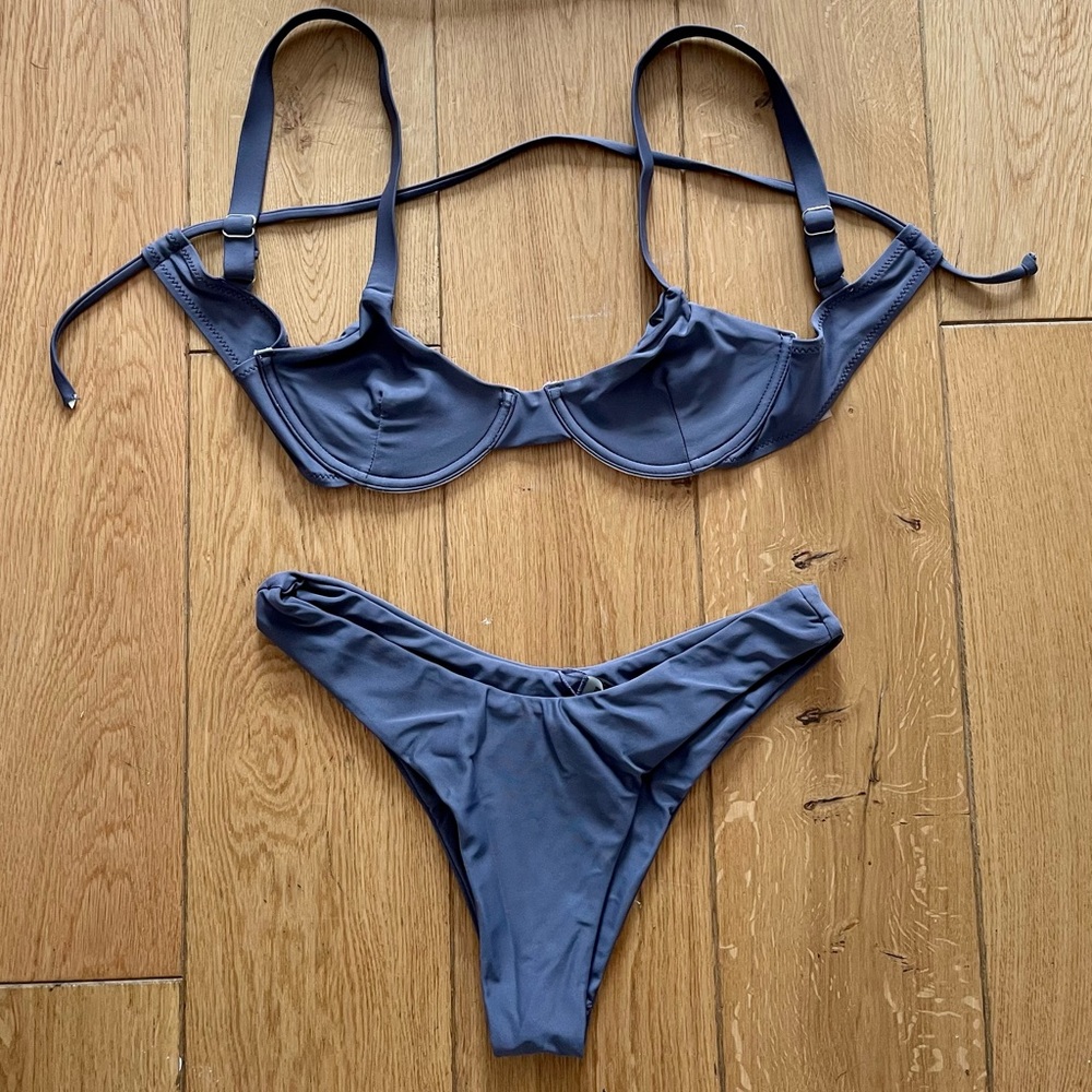 Zaful Bikini, Size S, Steel Gray